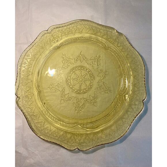 Vintage Depression 11" Federal Glass Amber Patrician/Spoke Pattern Dinner Plate - Picture 7 of 8